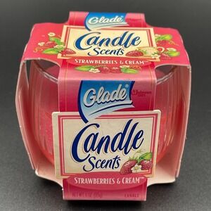 Vintage 1996 Glade Candle Scents Jar Strawberries & Cream New in Package
